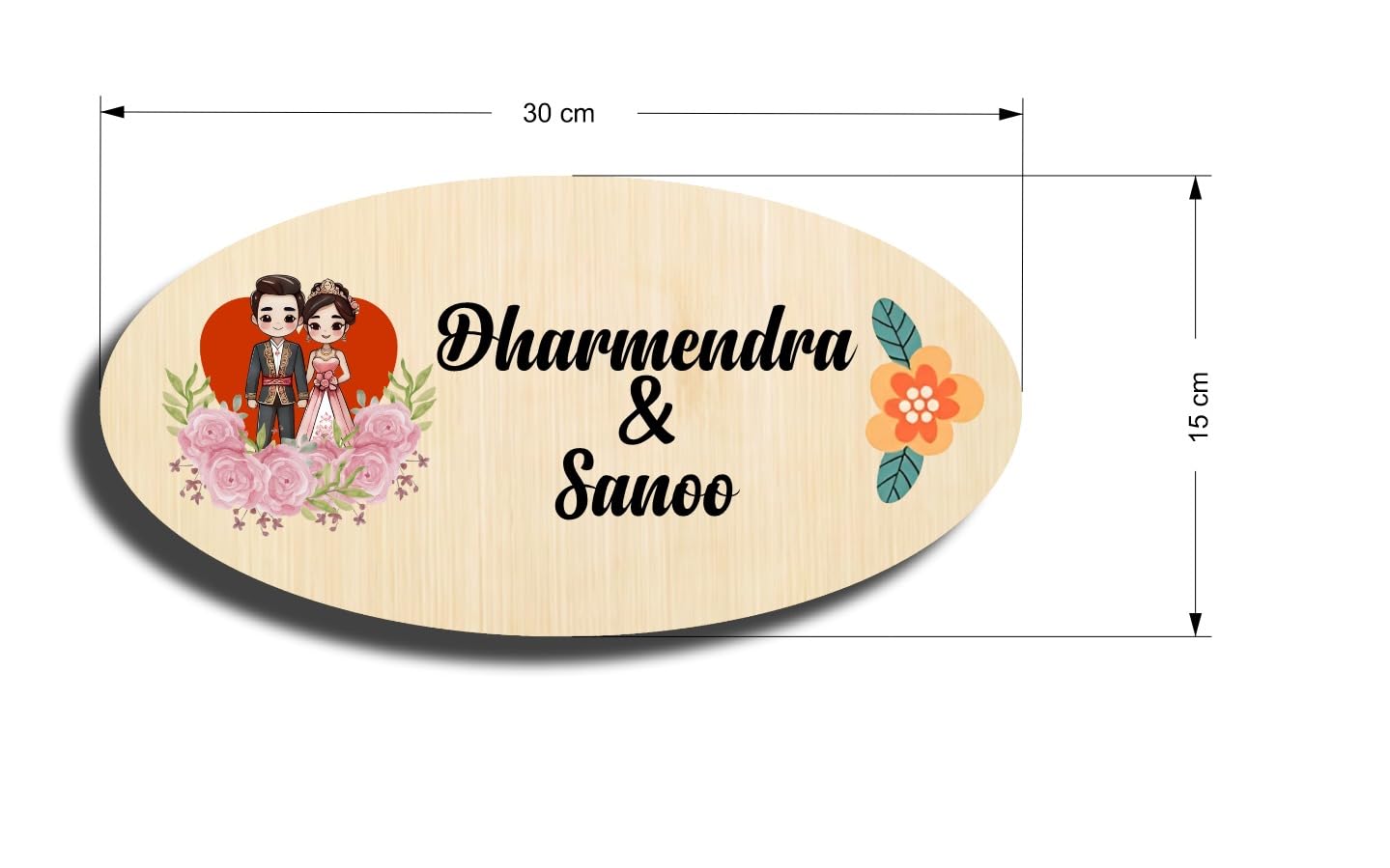 Vectopic Wooden Customized Name Plate Hanging for Home/Office/Shop Entrance Door Decoration | Door Name Plate | Perfect for gifts (Size, 12x6 In)