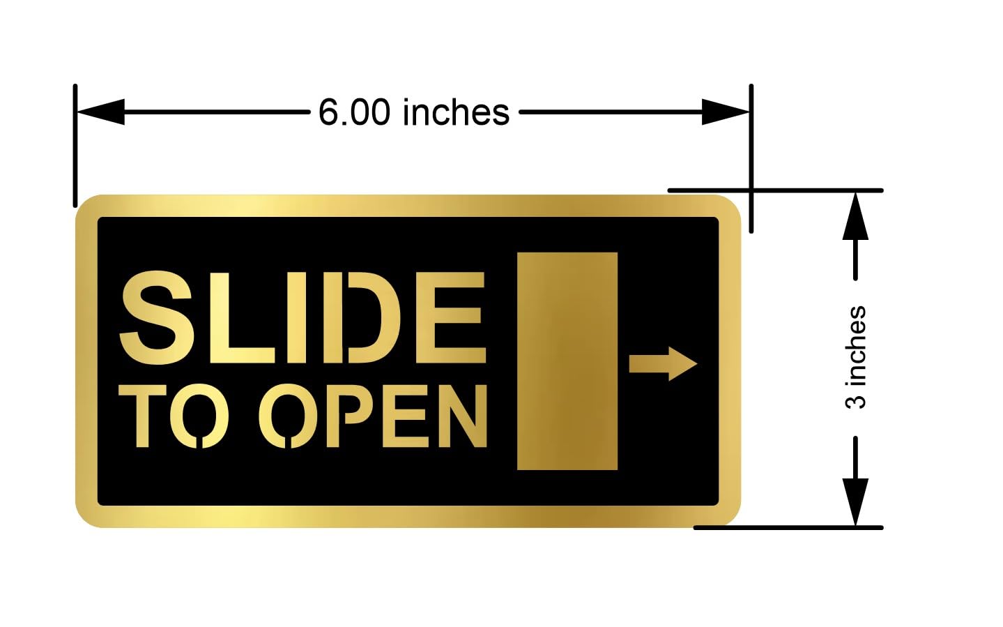 Slide to Open Gold & Black Acrylic Signage, 6.00 Inches – Door Sign for Office, Home, and Commercial Spaces