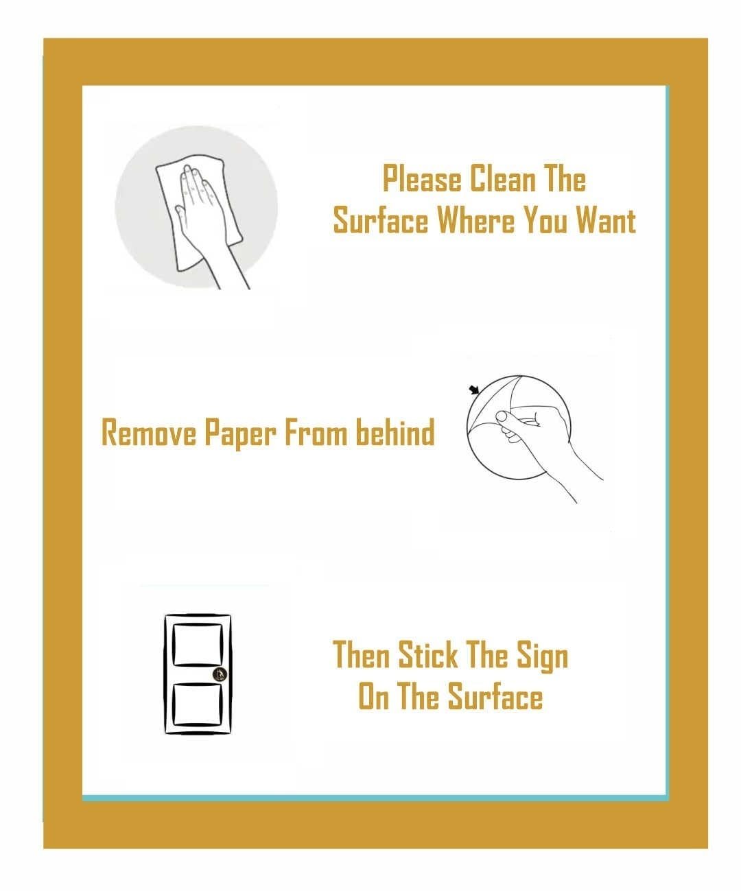 NO SMOKING Gold & Black Glass Door Acrylic Signage Sticker, Self-Adhesive 6 Inches – 'No Smoking' Door Sign