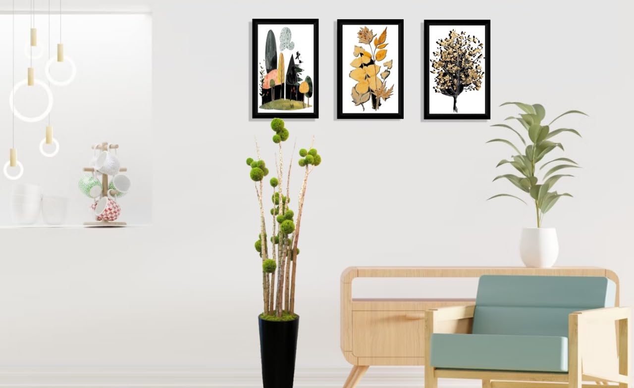 Framed Painting/Posters for Room/Wall Decoration, Set of 3 Black Frame | Modern Art Decoration | Home Decor Frames