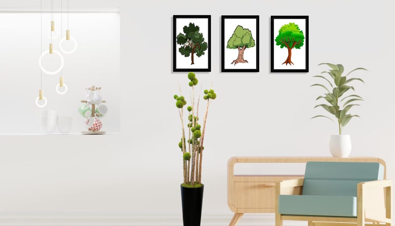 Framed Painting/Posters for Room/Wall Decoration, Set of 3 Black Frame | Modern Art Decoration | Home Decor Frames |