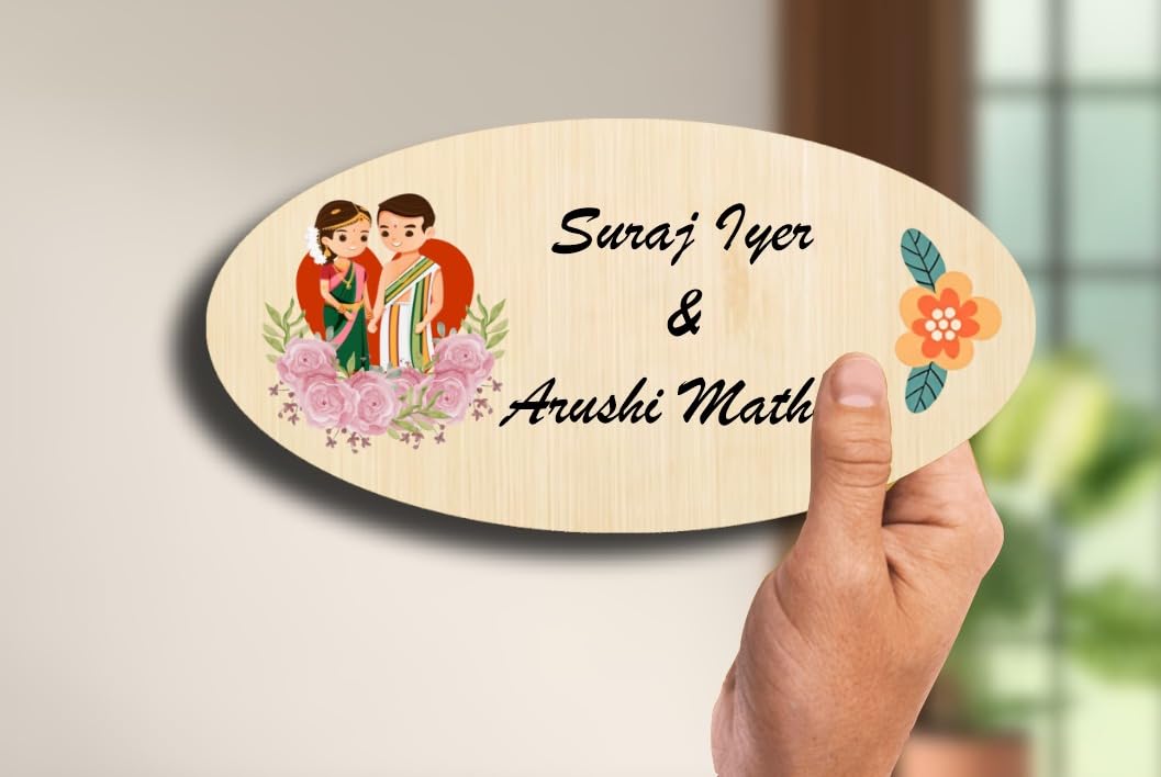 Vectopic Wooden Customized Name Plate Hanging for Home/Office/Shop Entrance Door Decoration| Name Plate for Outdoor (Size- 30x15cm)