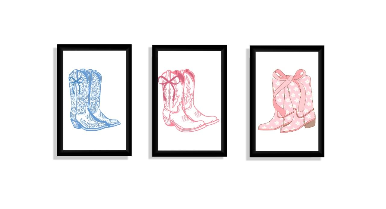 Vectopic Vintage Western Art - 3pcs 8x10 Inches Canvas, Howdy Wall Art for Teen Girls, Dorm, Living Room