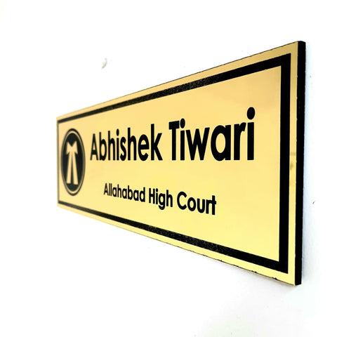 Click to see full view        Vectopic? Customized Self Adhesive Name Plate | Black & Gold Engraving Sheet with Vinyl Lettering| With Font Plate color Options | Name Plate For Home, Office & Outdoor Entrance 30x15 Cm | Color-Gold