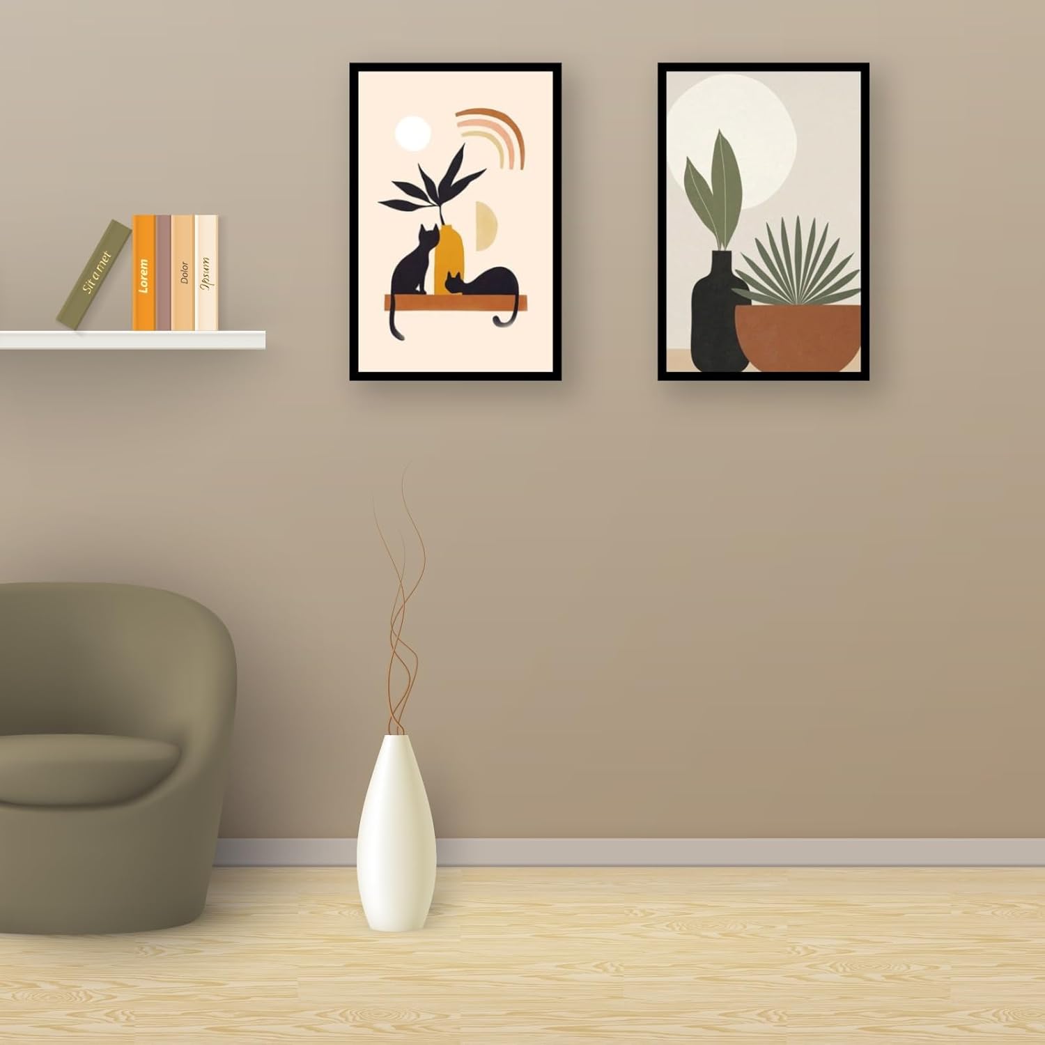 Vectopic Decorative Wall Frame Set of 2 | Abstract Modern Art Print Posters for Home Décor | A4 Size (8x12 Inches) Black Frame