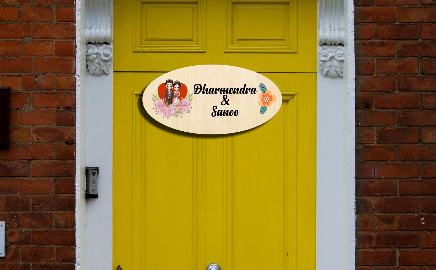 Vectopic Wooden Customized Name Plate Hanging for Home/Office/Shop Entrance Door Decoration |Perfect for Gift (Size, 30 * 15 cm)