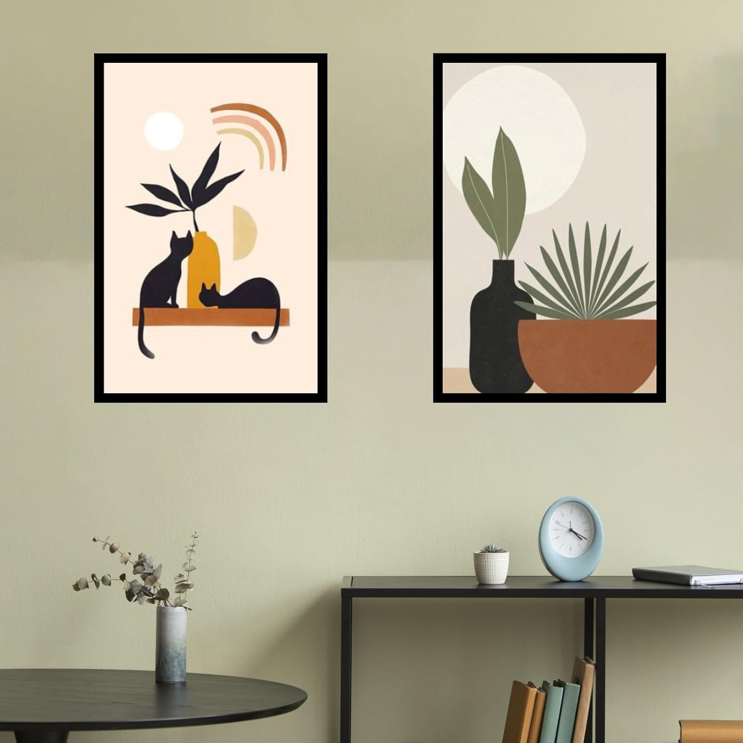 Vectopic Decorative Wall Frame Set of 2 | Abstract Modern Art Print Posters for Home Décor | A4 Size (8x12 Inches) Black Frame