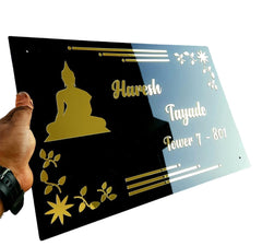 Vectopic� Customized Self Adhesive Name Plate | Black Engraving Sheet With Font Plate color Options | Name Plate For Home, Office & Outdoor Entrance 12 * 18 inches | Color -Black