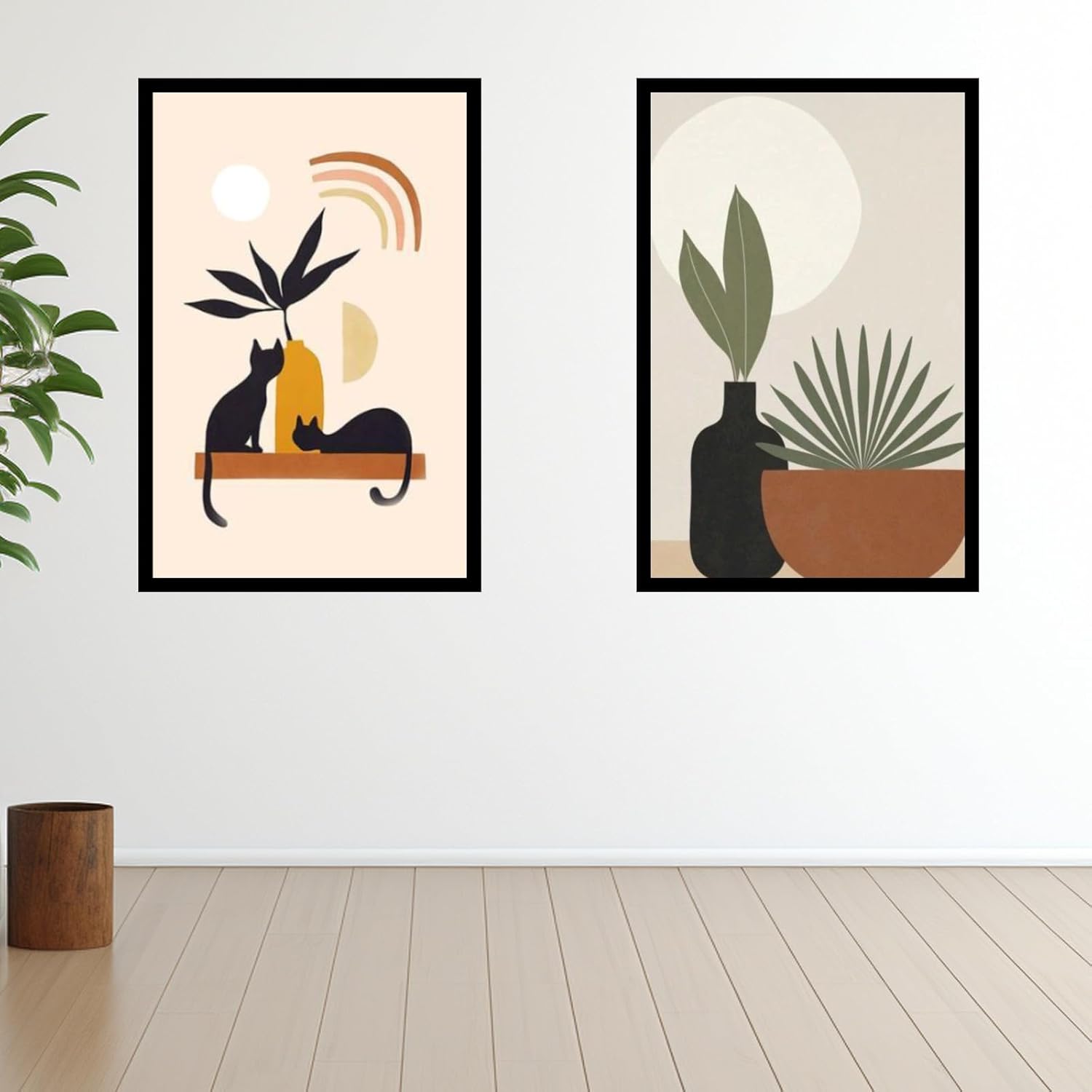 Vectopic Decorative Wall Frame Set of 2 | Abstract Modern Art Print Posters for Home Décor | A4 Size (8x12 Inches) Black Frame