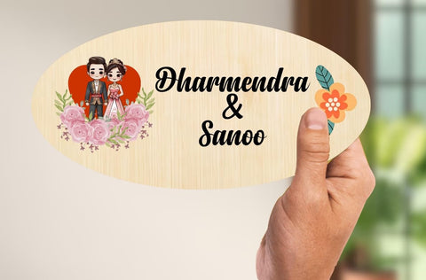 Vectopic Wooden Customized Name Plate Hanging for Home/Office/Shop Entrance Door Decoration |Perfect for Gift (Size, 30 * 15 cm)