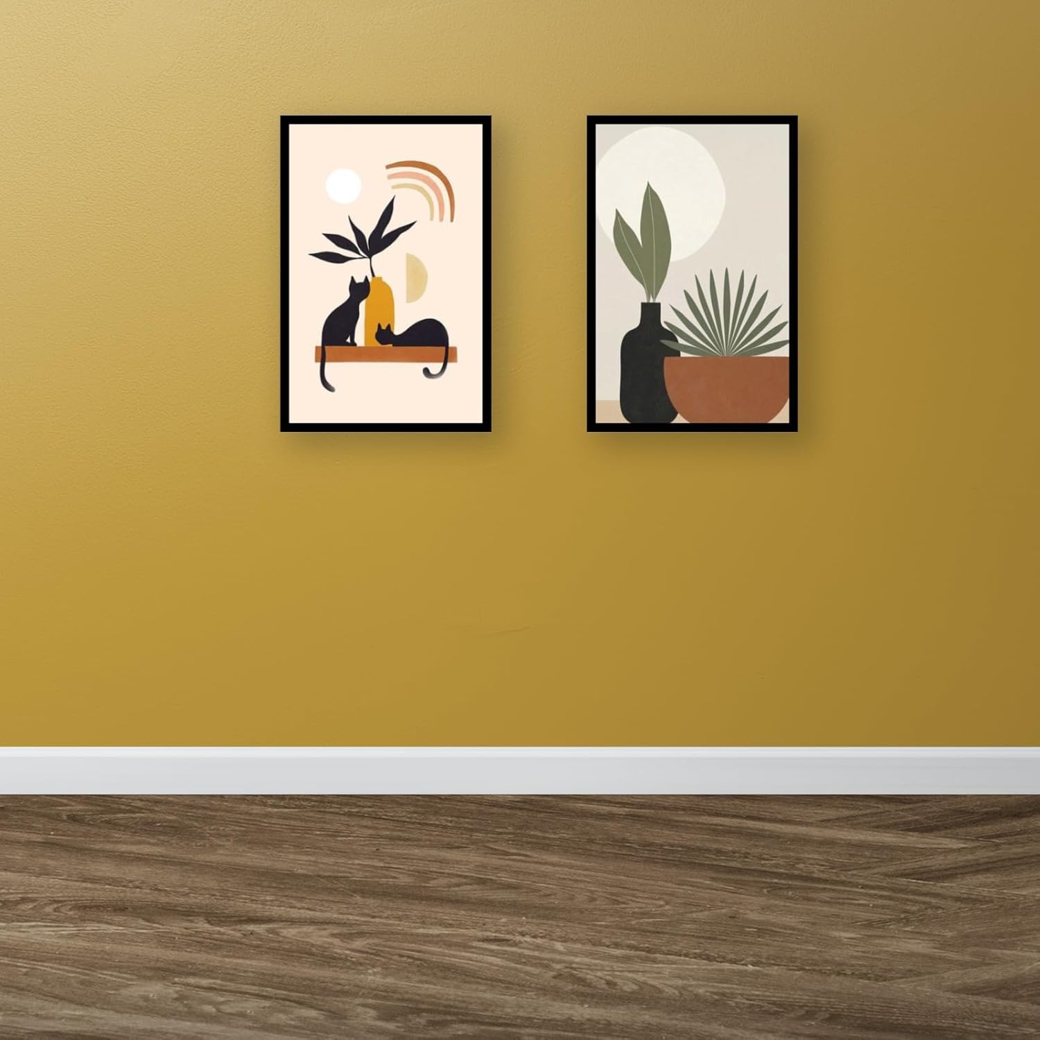 Vectopic Decorative Wall Frame Set of 2 | Abstract Modern Art Print Posters for Home Décor | A4 Size (8x12 Inches) Black Frame