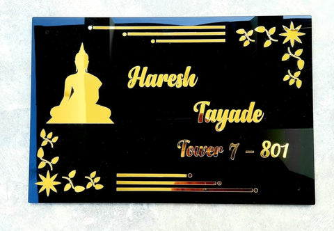 Vectopic� Customized Self Adhesive Name Plate | Black Engraving Sheet With Font Plate color Options | Name Plate For Home, Office & Outdoor Entrance 12 * 18 inches | Color -Black